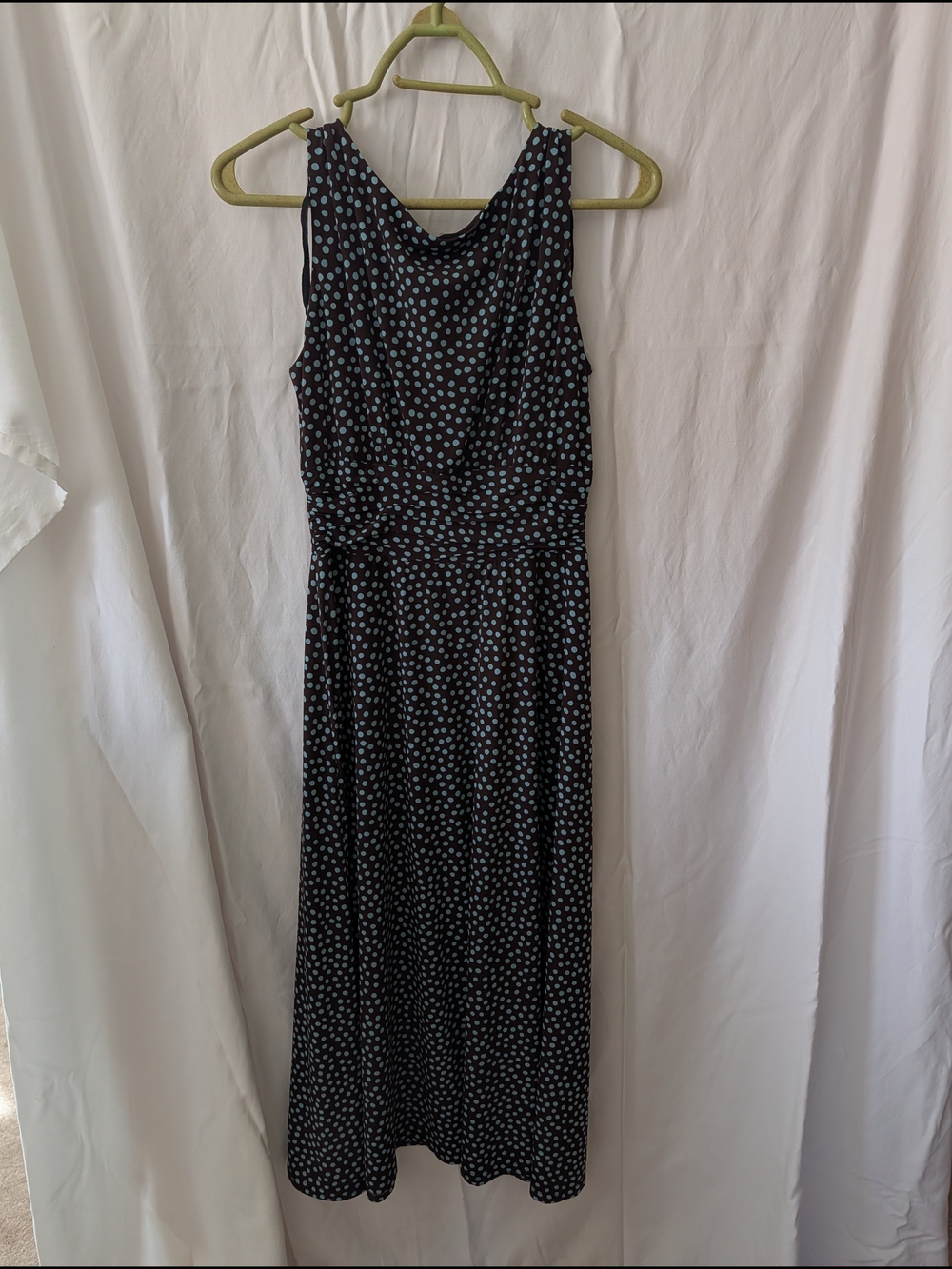 Positive Attitude Black Maxi Dress with Blue Polka Dots